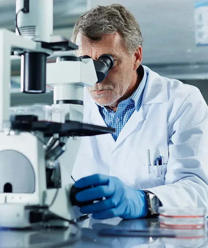 Scientist researching